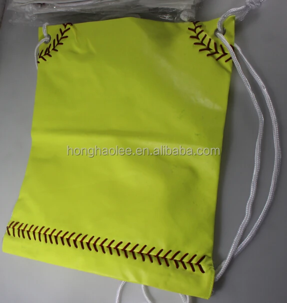 

hot sell 2017 outdoor sports softball baseball leather drawstring bag stock, N/a