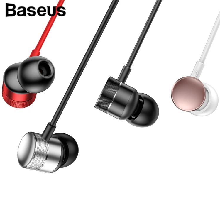 

Baseus Professional In-Ear Wired Earphone With High fidelity Sound Quality Music, Black / silver / red / pink