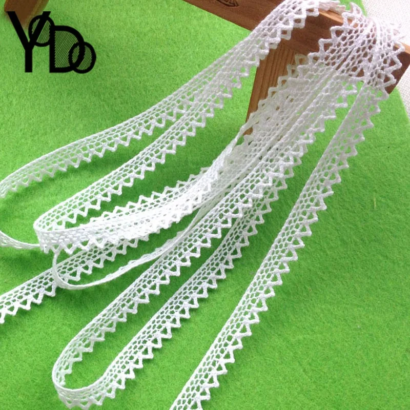 

YQ-LC12 Exquisite thin cotton yarn ribbons and sewing laces trim for crafts, Bleach white