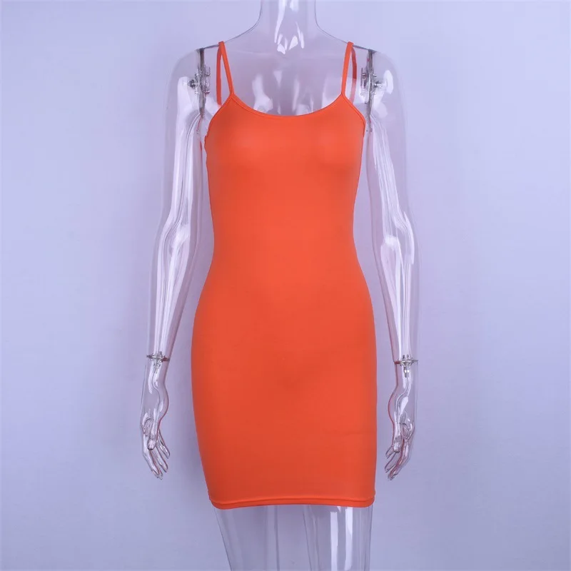 Wholesale colorful neon hot sexy summer sleeveless ladies skirt dress women