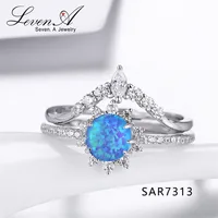 

Sevenajewelry SAR7313 Fashion jewelry sterling silver engagement rings,halo women rings opal jewelry