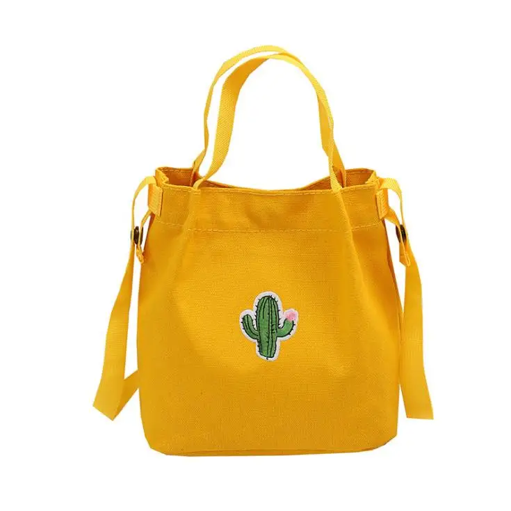 

Promotional Cactus Pattern Natural Eco Friendly Cotton Canvas Tote Bag, White,balck,orange canvas bag or customized