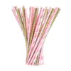 Bar Cafe Party Supplies Muti-color Paper Drinking Straw Baby Shower Decor