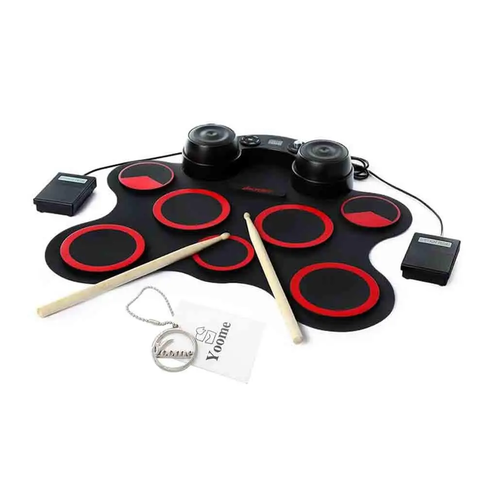 Drumsticks /& Power Supply Tabletop Roll Up Drum Kit Pyle PTEDRL11 Loaded W// Drum Electric Kits /& Songs Pyle Electronic Roll Up MIDI Drum Kit Foot Pedals W// 9 Electric Drum Pads
