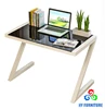 modern black tempered glass top office computer desk table glass for computer