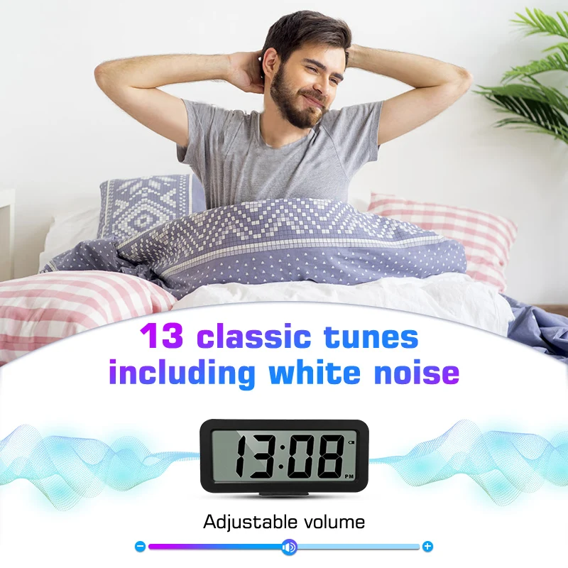 christmas Black white Simple unique designs Square time easy 13 classic music setting smart children's alarm wall mounted clock