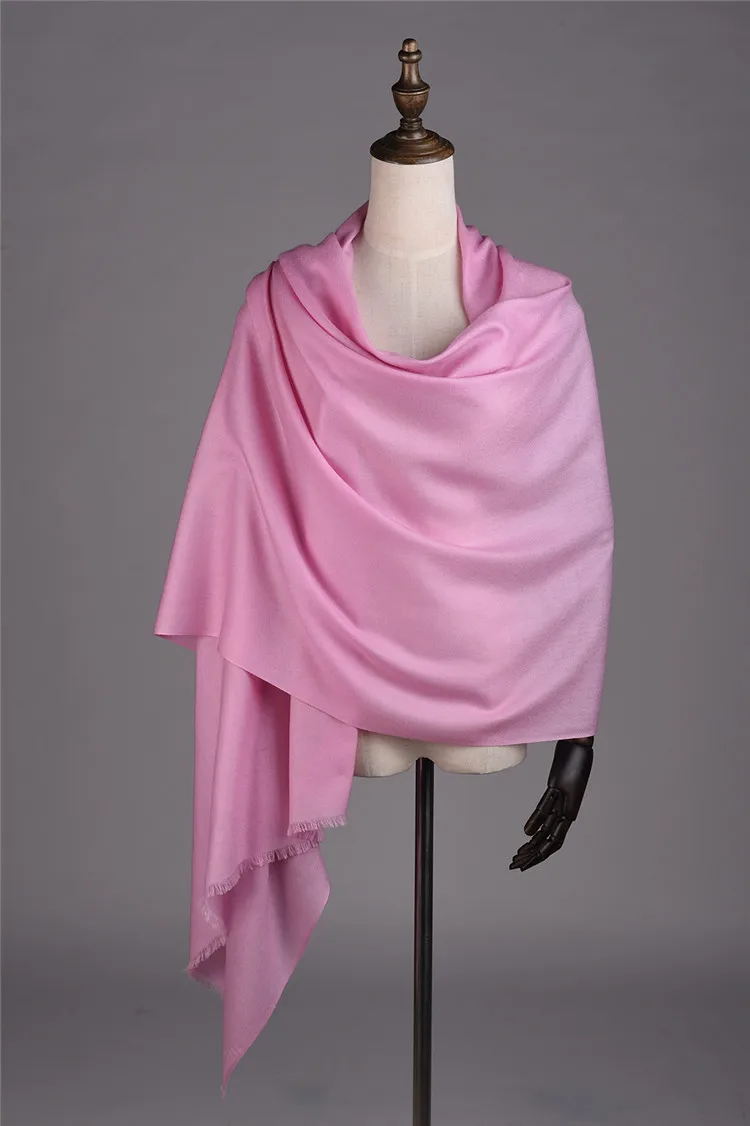 顶级时尚超级品质女士优雅纯色羊毛披肩