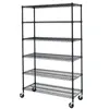 chrome Commercial 6 Tier Steel Wire Shelving Rack with wheels