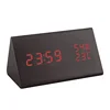 EC-W027 Hot Sale Waterproof Small RED Led Digital Wooden Clock With Temperature and Humidity Display
