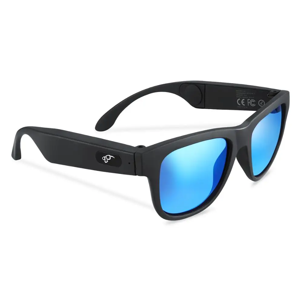 

2019 Latest Amazon Hot sale Handsfree Bluetooth Smart Bone Conduction Glasses with UV400 Polarized Sunglasses