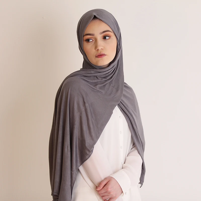 B&Y Simple Women Muslim Solid Jersey Hijab Scarf