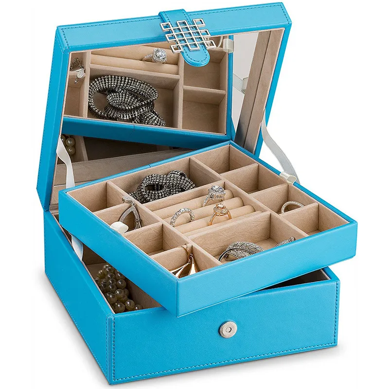 Best Sale Organizer Mirrored Jewelry Gift Box with Ribbon