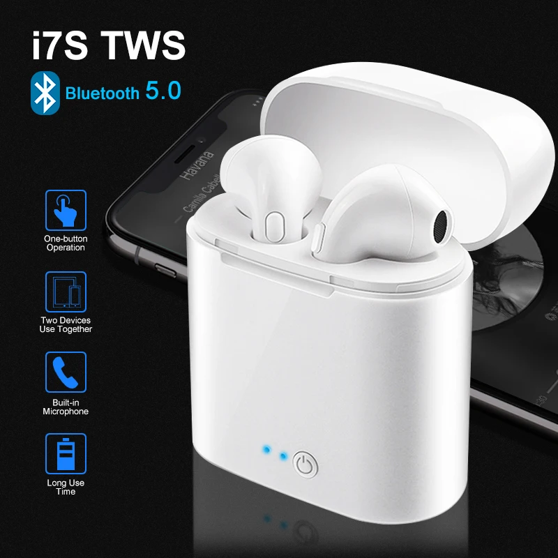 

Twin Wireless Earphones Bt 5.0 I7 Tws Wireless Earphone In-ear Bluetooths I7 S Mini Bluetooth Earbuds With Charging Box, N/a