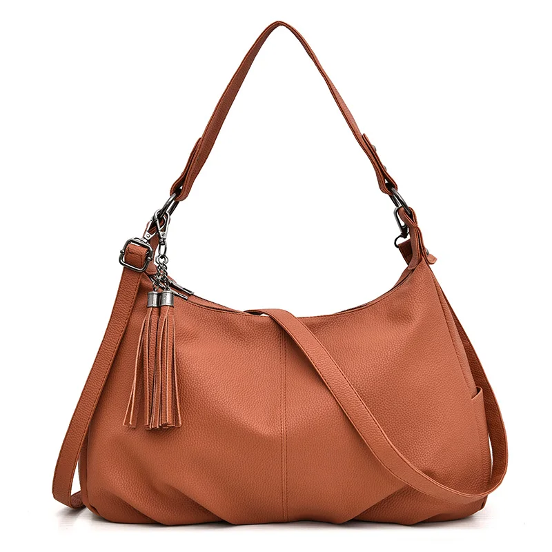 

Women's Retro Sling Shoulder Bag Leather Crossbody Tote Handbag, Black