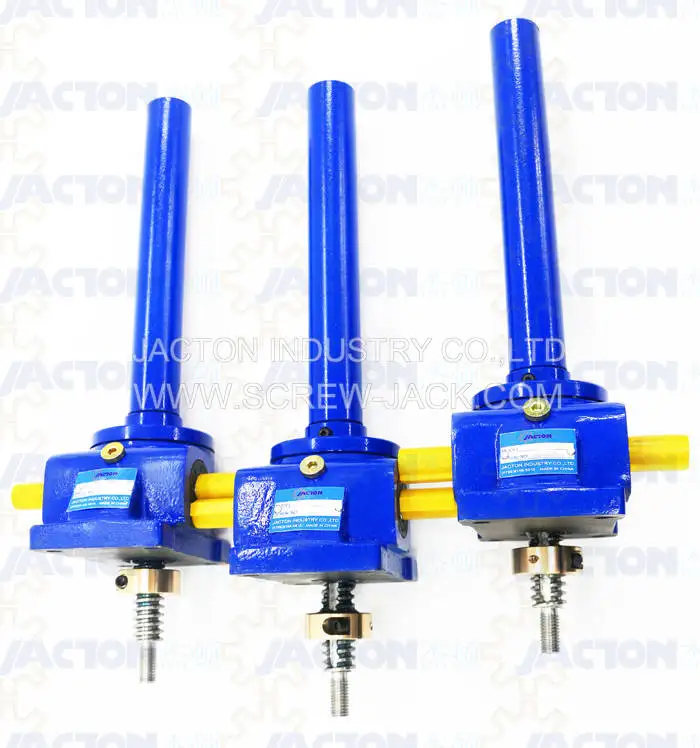 Custom 0.5 ton screw jacks with shaft locking collar, worm gear mini