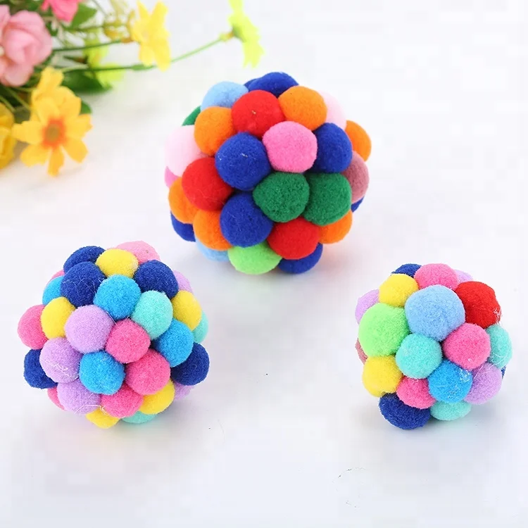 

handmade colorful ball for cat playing three size S/M/L cat scratch toy, Macaron color