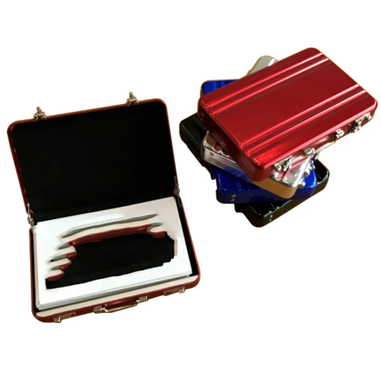 

RFID blocking Aluminum briefcase promotional business card holder, Colorful