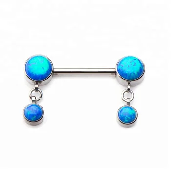 Blue Opal Nipple Ring Nipple Piercing 