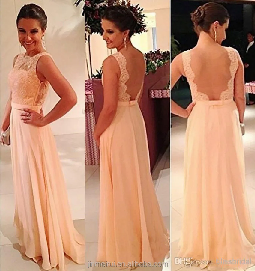 

Peach Evening Dresses 2020 Sexy Prom Dresses Beauty Hot Sale Chiffon Evening Dresses