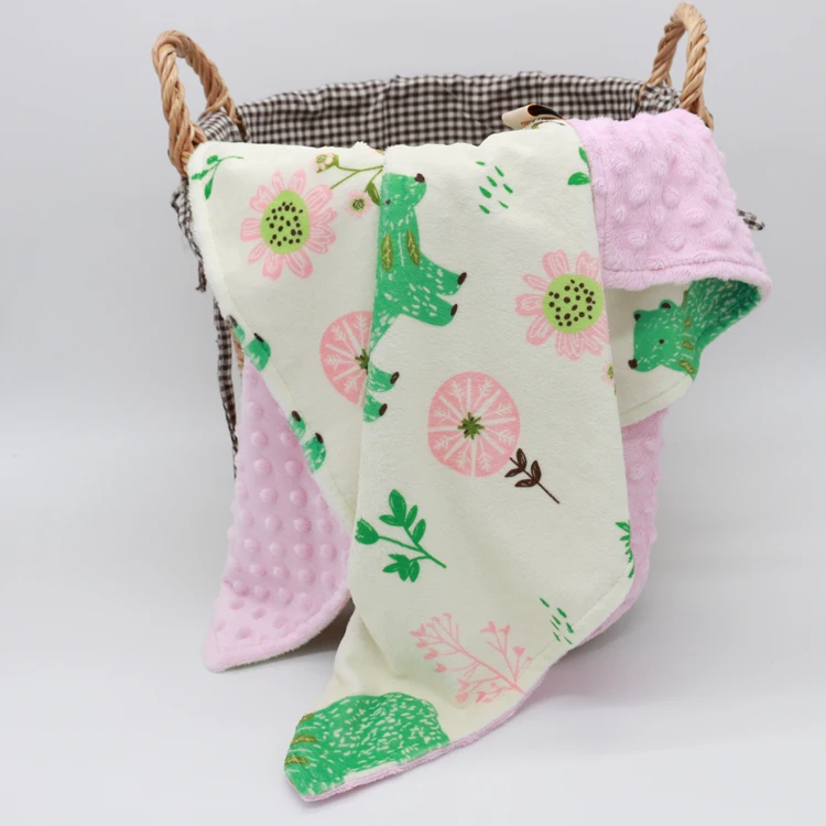 

Free Shipping 50pcs MOQ Custom Design Soft Minky Baby Blanket