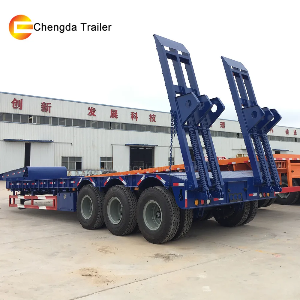 Heavy Duty Gooseneck 3 Axle Lowbed Truck Trailer With Sinotruk