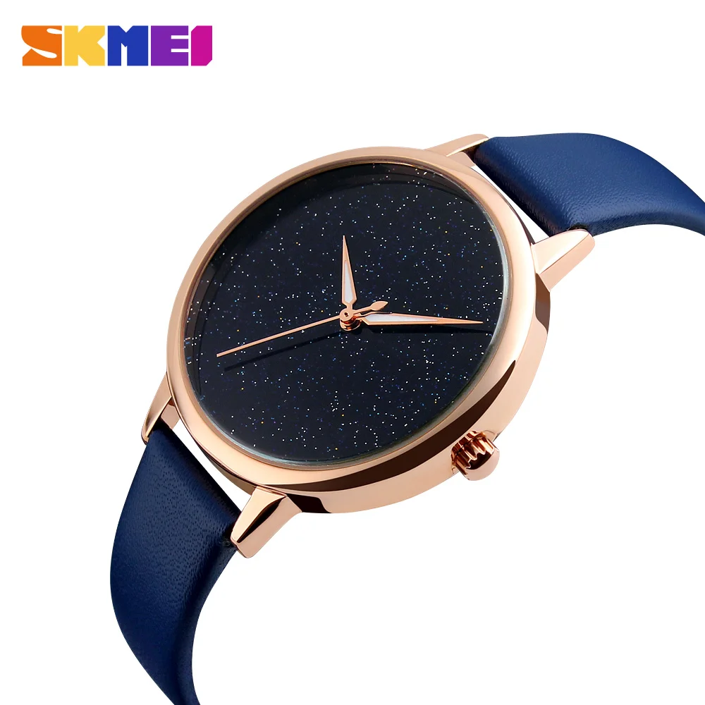 

skmei 9141 genuine leather clock quartz movement orologio istruzioni watch