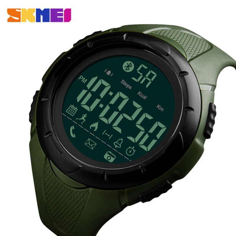 

SKMEI 1326 Men Fashion Smart Watch Waterproof Pedometer Digital Wristwatches Remote Camera Calorie Bluetooth Watch