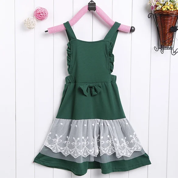 Baby Girl Kids font b Children b font 039 s Wear Sleeveless Lace Bowknot Overalls font