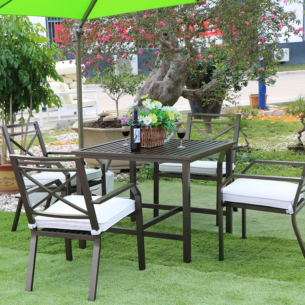 Great Garden Furniture Patio Dining Set With Expandable Table,64" 81