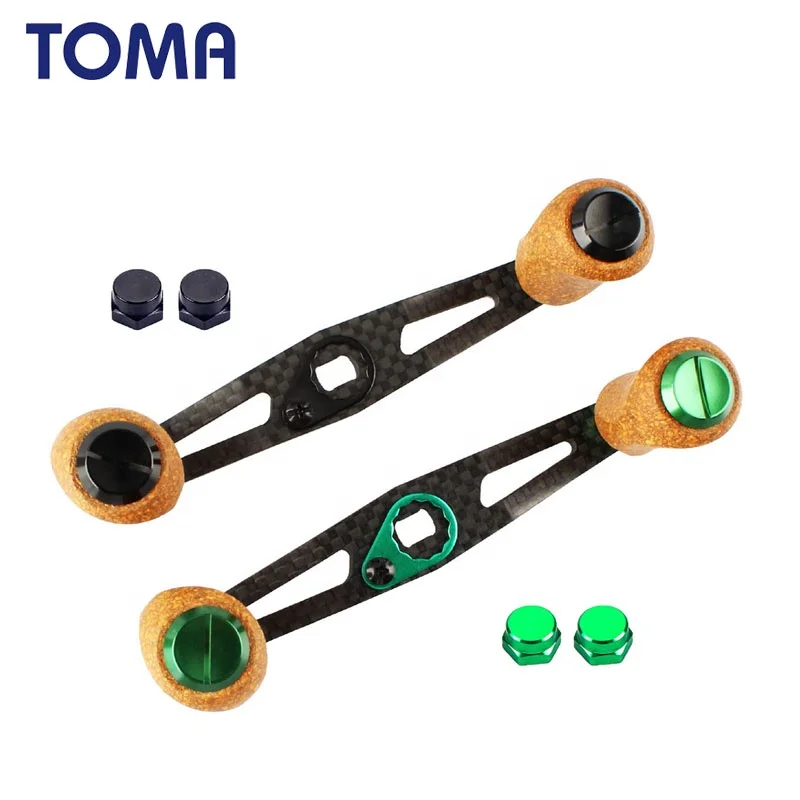 

TOMA carbon fiber fishing reel handle for bait casting wheel lightweight DIY handle, Black;purple;green;red;blue;lake blue
