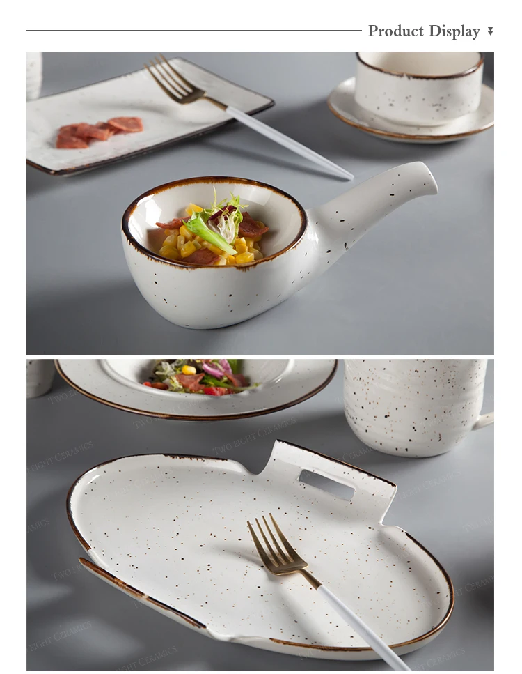 product-Two Eight-plates restaurant ceramic plate crockery for hotels plate catering-img-1