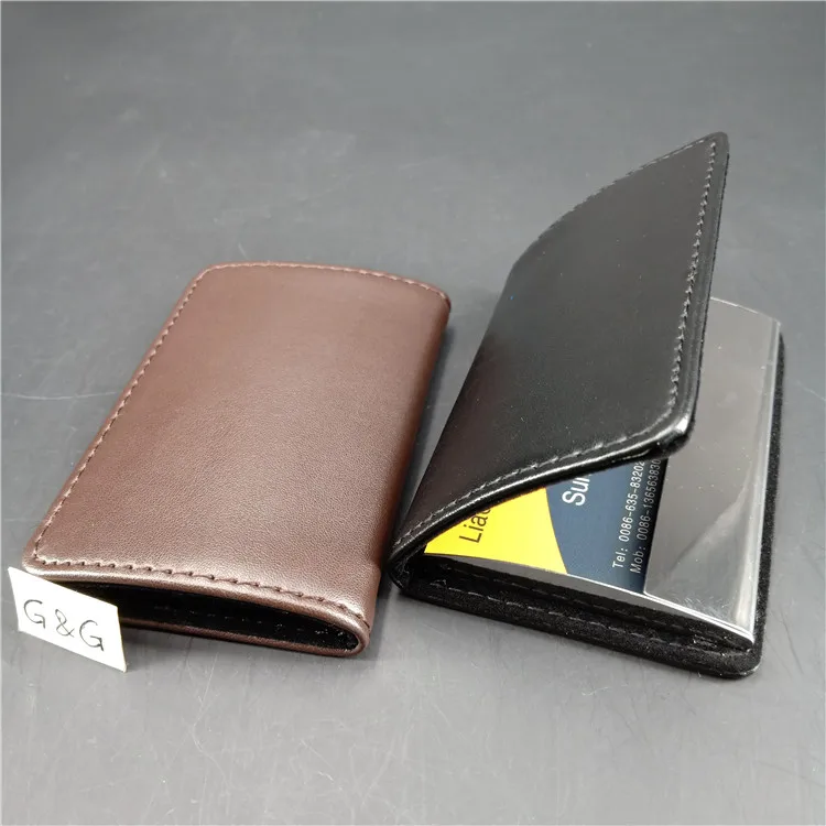 

High Quality Customized Top Leather Business Card Case, Black,brown