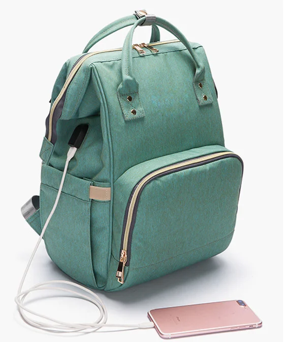 
Portable Diaper Changing Pad Mother Baby bag Import backpack Baby Mummy bag Diaperbag USB Charge Backpack Maternity Nappy Caddy 