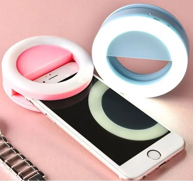 

Custom Logo CE certificated Wholesale led selfie ring light for mobile, Black;white;pink and blue