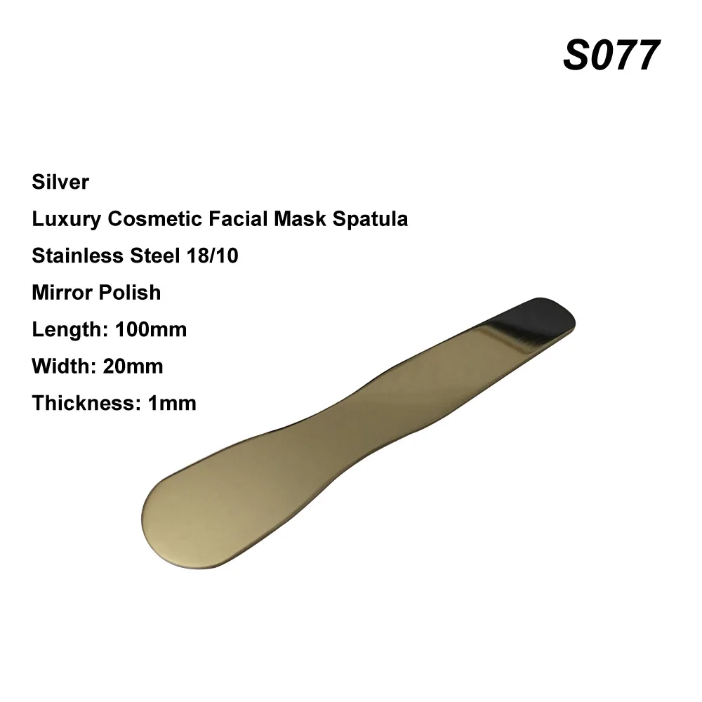 
Luxury silver stainless steel cosmetic makeup spatula 