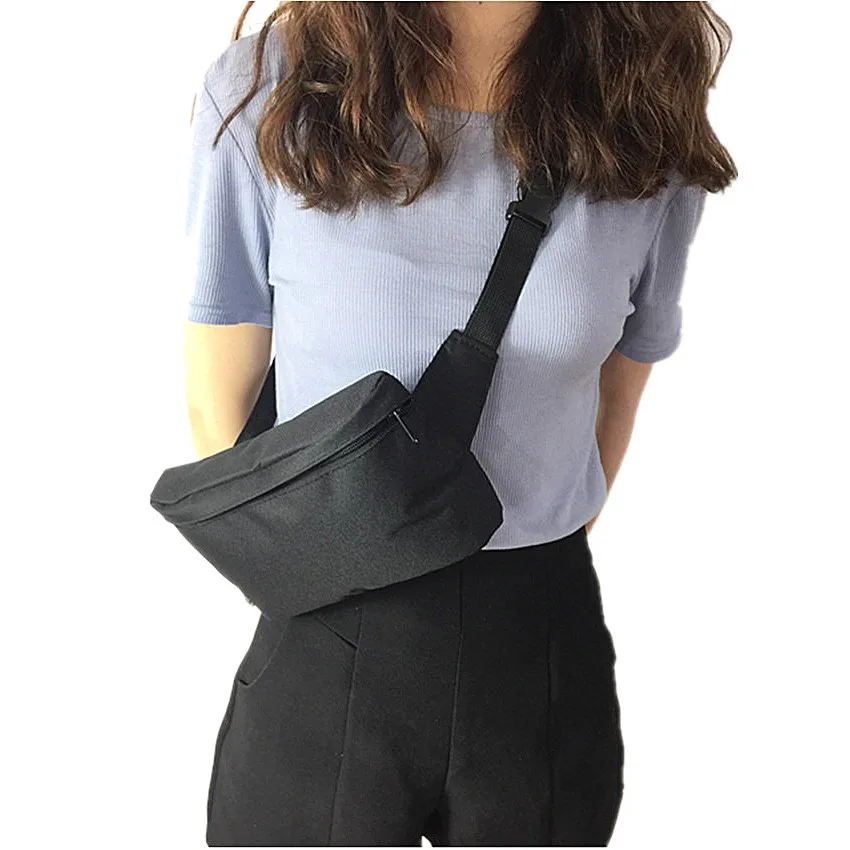 

Professional Customized Simple Recycled Black Zipper Chest Bag Women