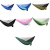Msee nylon camping hammock folding nylon rope camping hammock with mosquito netting