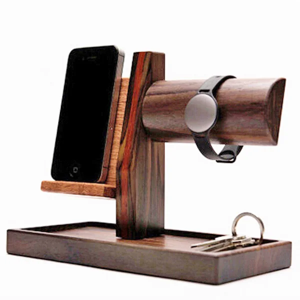 

Charging Docking Station Watch Stand Wood Charge Dock, Mobile Phone Desk Stand Holder For phone