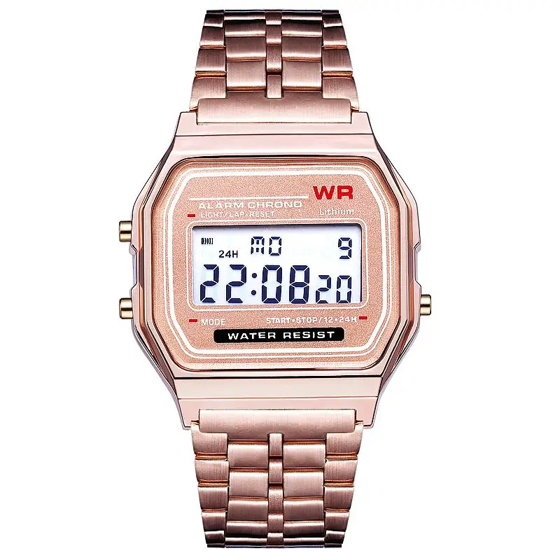 Promotion WR Clock Ultra-thin Metal Digital Watch Unisex Popular Alloy Digital Watch