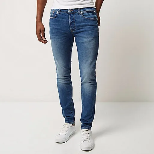 mid blue wash jeans