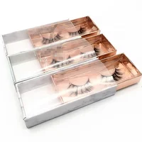 

Rose golden drawer style black paper false eyelash packing box