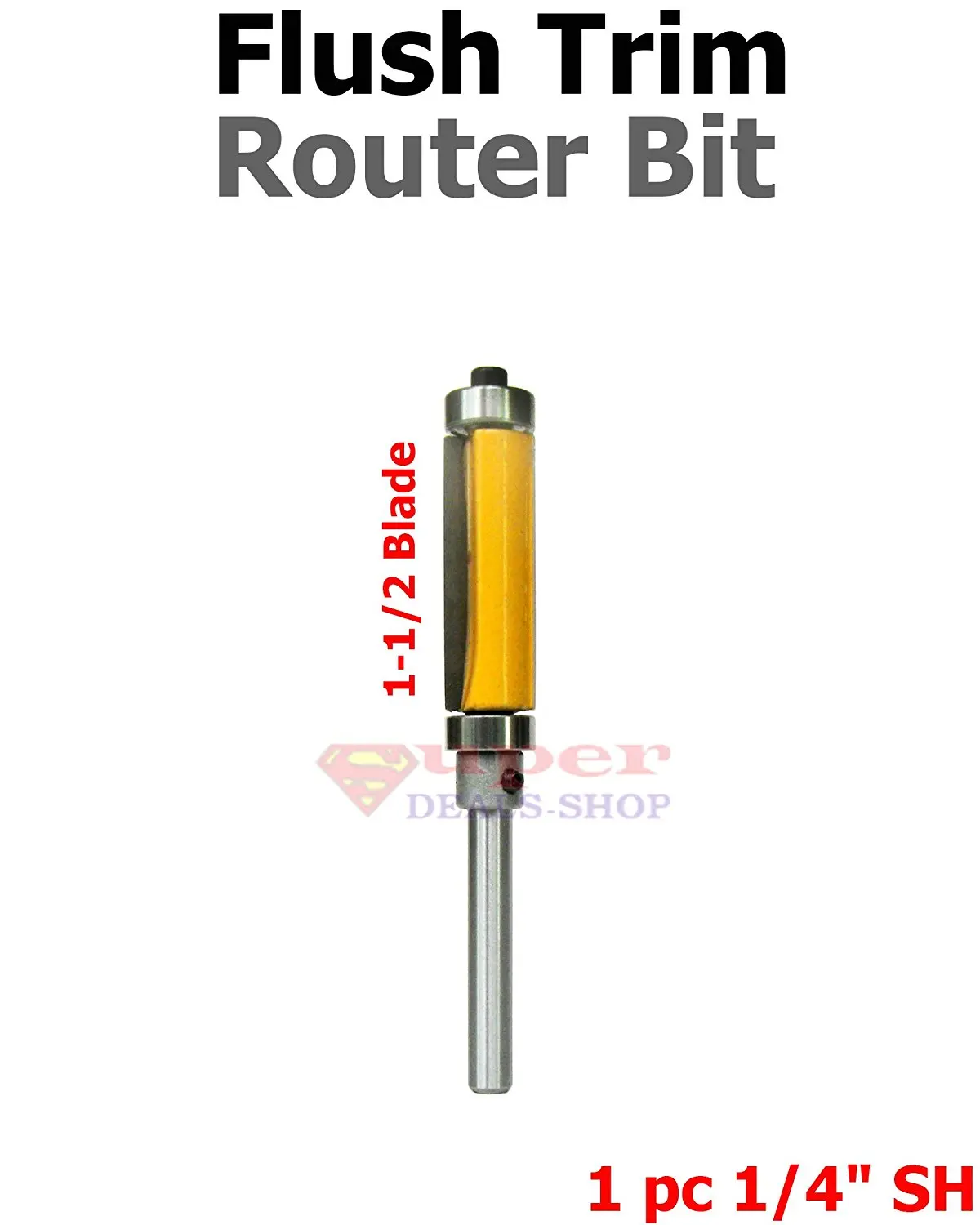 Router Bits Trim Router Bit Set Top Router Bit Set Flush Trim Router Bit Set Flush Pattern Trim Router Bit Set 4 Pcs 1//4 Shank Super-Deals-Shop