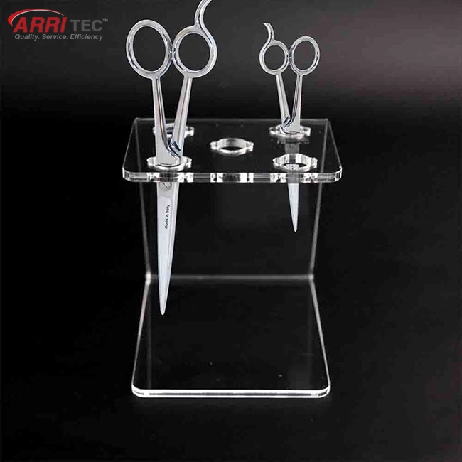 Hair Salon Scissor Storage Rack 5 Positions Clear Acrylic Scissor ...