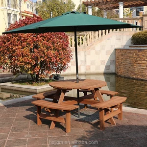 8 Seater Round Outdoor Garden Wooden Picnic Table Buy Picnic