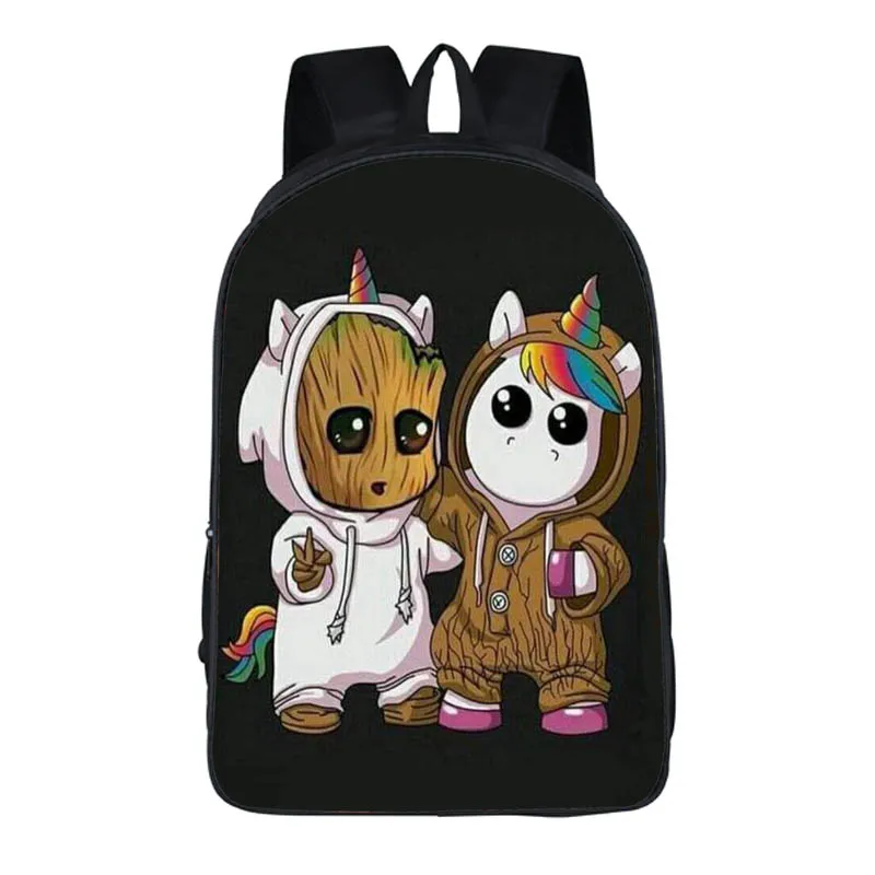 

Unisex Backpack Wholesale Cheap Bags Unicorn Little Pony Sports Bag Kids School Bag, Black with graphic prints