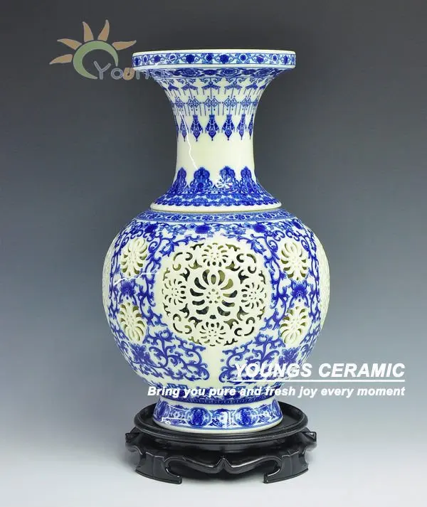 Blue And White Ceramic Porcelain Ivory Vases Buy Ivory Vase,Decorated