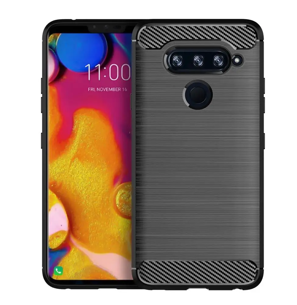 

Carbon Fiber Shockproof Soft TPU Back Cover mobile Phone Case For LG V40 ThinQ, N/a