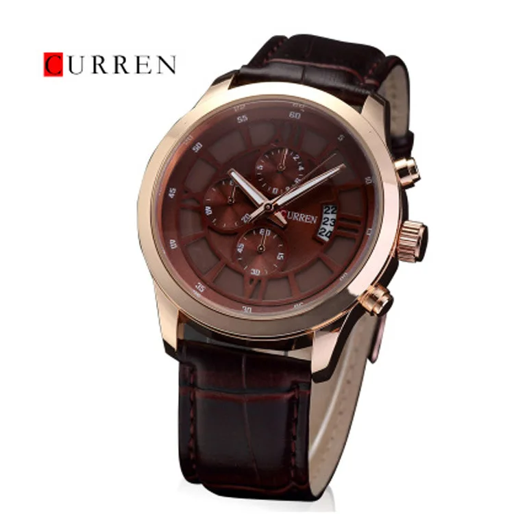 

CURREN 8137 Mens Famous Hot Brand Quartz Wristwatches Genuine Leather Strap Vintage Fashion Japan Movement Watches Reloj Hombre