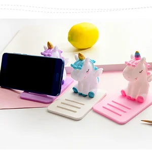 Cute Anti-Slip Cartoon Unicorn Mobile Stand Silicone Phone Holder Support Desk Decor cell phone bracket