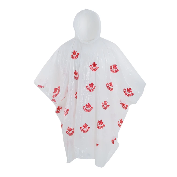 

All Over Printing Disposable Emergency PE rain poncho raincoat custom print